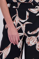 Detail van Blauwe broek met beige-bruine print door AC by Annelien Coorevits voor Dames