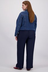 Achterkant van Blauwe broek met wijde pijpen en elastische taille door ONLY Carmakoma voor Dames