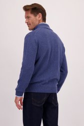 Achterkant van Blauwe cardigan met kabelmotief  door Dansaert Blue voor Heren