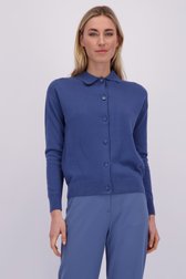 Voorkant van Blauwe cardigan met polokraag door Liberty Island voor Dames