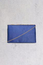 Blauwe clutch met glitter en bloemen van Bulaggi voor Dames