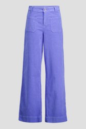 Productfoto 1 van Blauwe corduroy broek met wijde pijpen door Libelle voor Dames