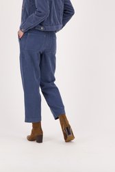 Blauwe corduroy broek - straight fit van Libelle voor Dames