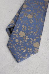 Blauwe das met beige bloemenmotief van Liberty Island voor Heren