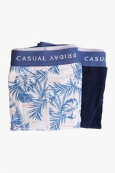 Blauwe en witte boxershort met print van Casual Friday voor Heren