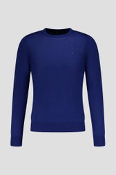 Blauwe fijn gebreide trui met ronde hals van Dansaert Black voor Heren