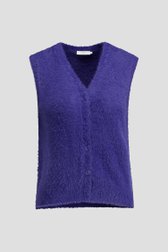 Productfoto 1 van Blauwe fluffy mouwloze cardigan door Liberty Island voor Dames