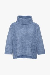 Blauwe gebreide trui met rolkraag van Opus voor Dames