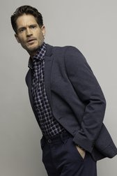 Extra foto 5 van Blauwe gemêleerde blazer - Regular fit door Dansaert Blue voor Heren