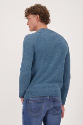 Blauwe gemêleerde trui met wol van Casual Five voor Heren