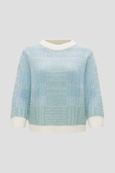 Blauwe gemêleerde trui met wol en mohair van Opus voor Dames