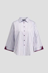 Productfoto 1 van Blauwe gestreepte blouse met bordeaux en wit door D'Auvry voor Dames