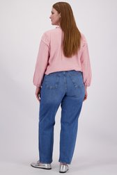 Achterkant van Blauwe jeans met striklint - Straight fit door ONLY Carmakoma voor Dames