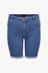 Blauwe jeansshort met stretch van Only Carmakoma voor Dames