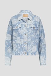 Blauwe Jeansvest met bloemenprint van Only Carmakoma voor Dames