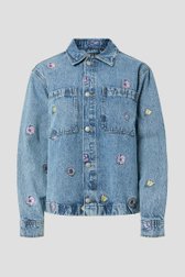 Productfoto 1 van Blauwe jeansvest met geborduurde details door Pieces voor Dames