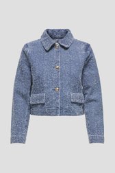 Blauwe jeansvest met gouden detailknopen van JDY voor Dames