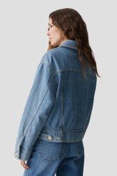 Blauwe jeansvest met koord in de zoom van Opus voor Dames