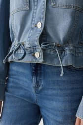 Blauwe jeansvest met koord in de zoom van Opus voor Dames