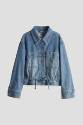 Blauwe jeansvest met koord in de zoom van Opus voor Dames
