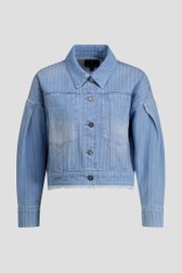Productfoto 1 van Blauwe jeansvest met strepen door AC by Annelien Coorevits voor Dames
