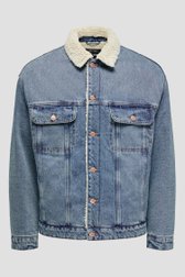 Blauwe jeansvest met teddy van ONLY & SONS voor Heren