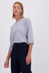 Voorkant van Blauwe kasjmier trui met korte mouwen door D'Auvry Studio voor Dames