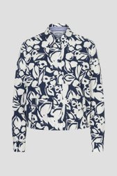 Productfoto 1 van Blauwe katoenen blouse met bloemenprint door More & More voor Dames