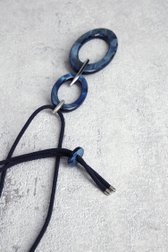 Achterkant van Blauwe ketting met blauwe ovale hangers door Liberty Island voor Dames