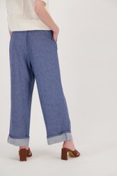 Blauwe linnen broek  van Libelle voor Dames