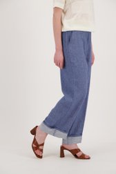 Blauwe linnen broek  van Libelle voor Dames