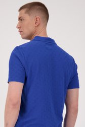 Blauwe polo in structuurstof  van Casual Five voor Heren