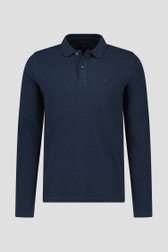 Blauwe polo met gespikkelde stof van Ravøtt voor Heren