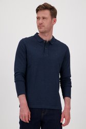 Blauwe polo met gespikkelde stof van Ravøtt voor Heren