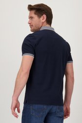 Blauwe polo met gestreepte kraag van Dansaert Blue voor Heren