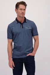 Voorkant van Blauwe polo met korte mouwen door Dansaert Blue voor Heren