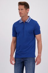 Voorkant van Blauwe polo met korte rits door Dansaert Blue voor Heren