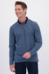 Voorkant van Blauwe polo met lange mouwen door Dansaert Blue voor Heren