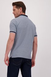 Achterkant van Blauwe polo met navy-wit motief door Dansaert Blue voor Heren