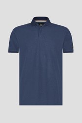 Blauwe polo met ruitenmotief van Bluefields voor Heren