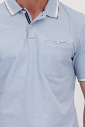 Detail van Blauwe polo met witte en donkerblauwe details door Dansaert Blue voor Heren