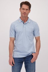 Voorkant van Blauwe polo met witte en donkerblauwe details door Dansaert Blue voor Heren
