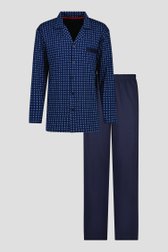 Blauwe pyjamaset met geruit hemd van Götzburg voor Heren