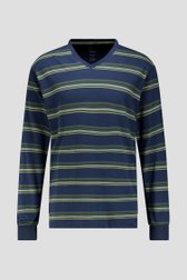 Productfoto 2 van Blauwe pyjamaset met groen streepmotief door Liberty Island voor Heren
