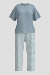 Productfoto 1 van Blauwe pyjamaset met T-shirt en lange broek door Tom Tailor voor Dames