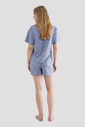Blauwe pyjamaset met T-shirt en short van Tom Tailor voor Dames