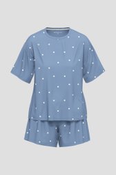 Blauwe pyjamaset met T-shirt en short van Tom Tailor voor Dames