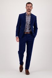 Blauwe ribfluwelen kostuumvest - Slim fit van Upper East voor Heren