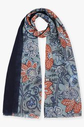 Blauwe sjaal met bloemenprint van Liberty Island voor Dames