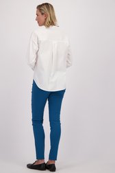 Achterkant van Blauwe stretchbroek met elastische tailleband door Claude Arielle voor Dames
